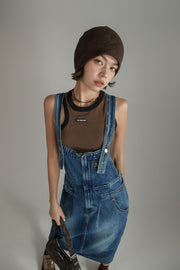 Denim Overalls Long Dress