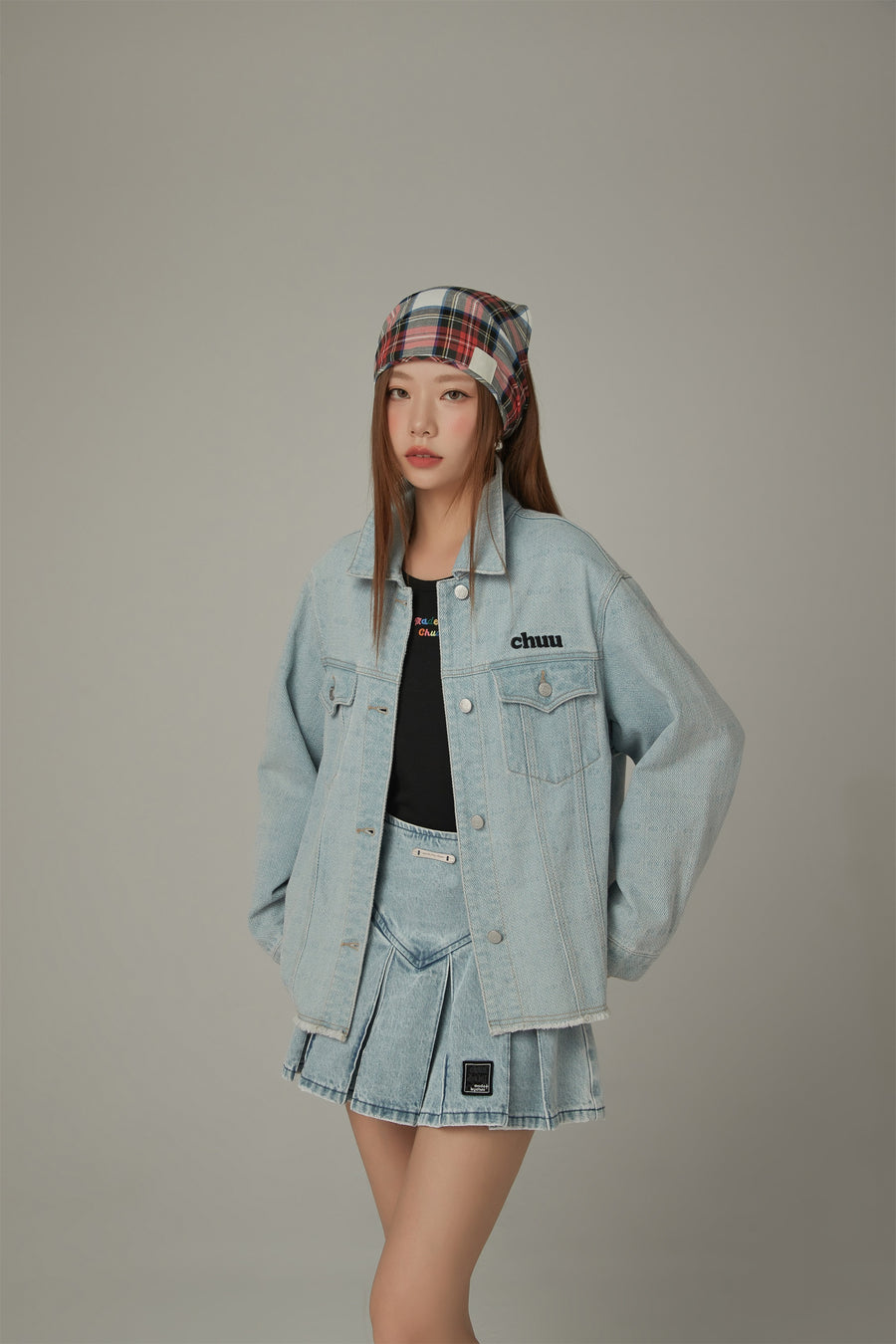 CHUU Logo Boxy Denim Jacket