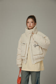 Big Pocket High Neck Sporty Jacket