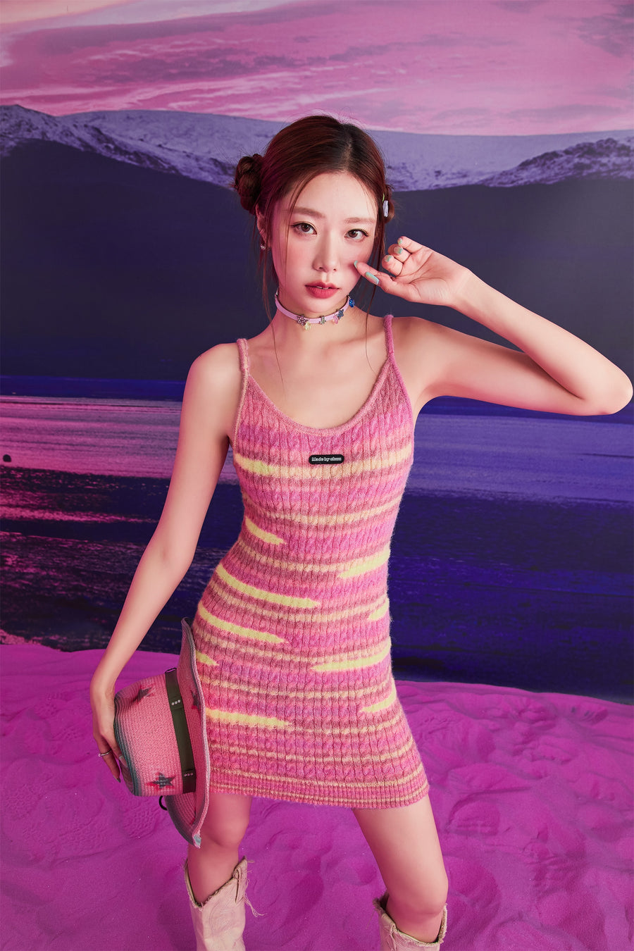 CHUU Multi Color Sleeveless Knit Dress