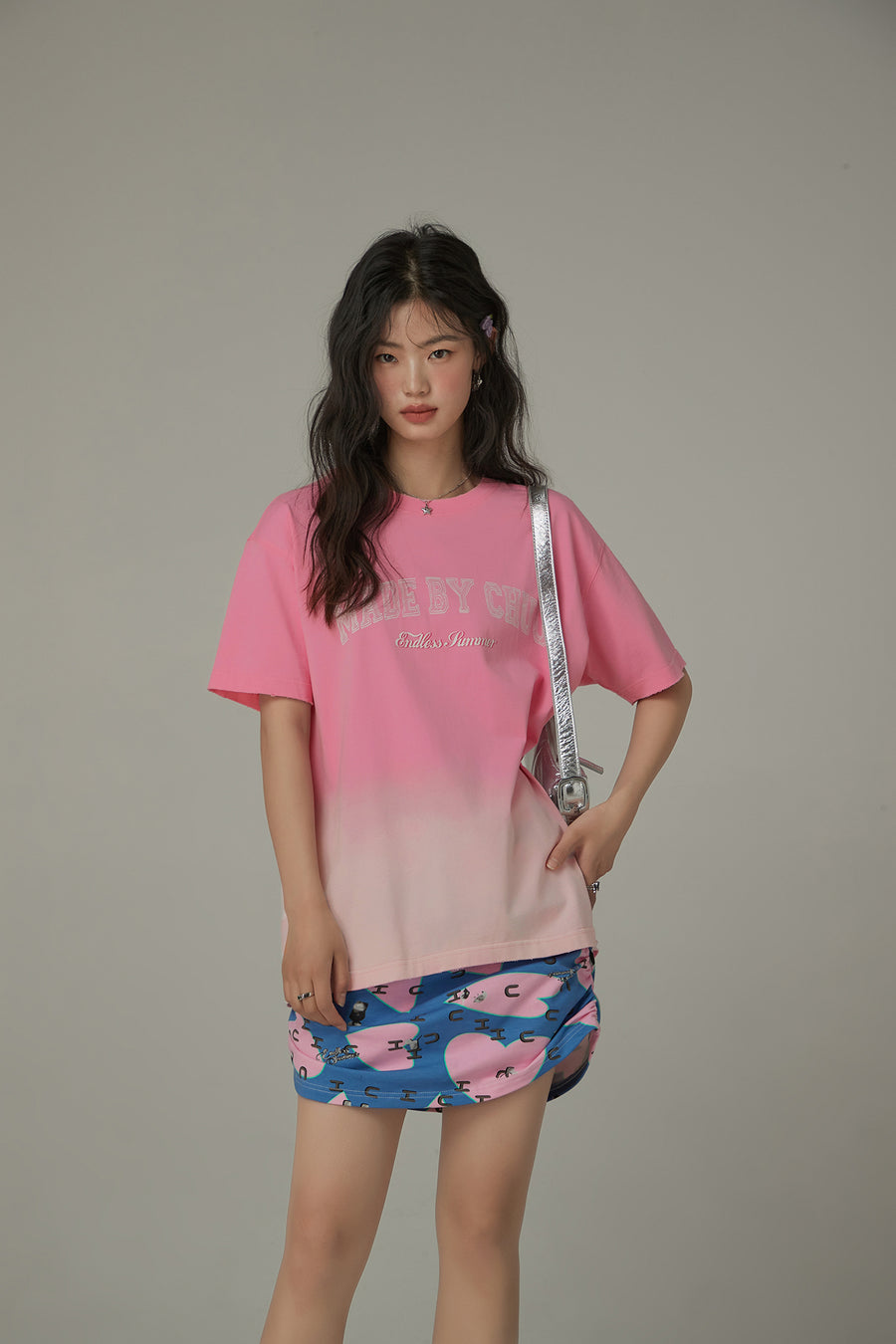 CHUU Printed Gradient Short Sleeve T-Shirt