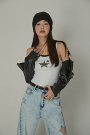 Chuu Star Center Basic Sleeveless T-Shirt