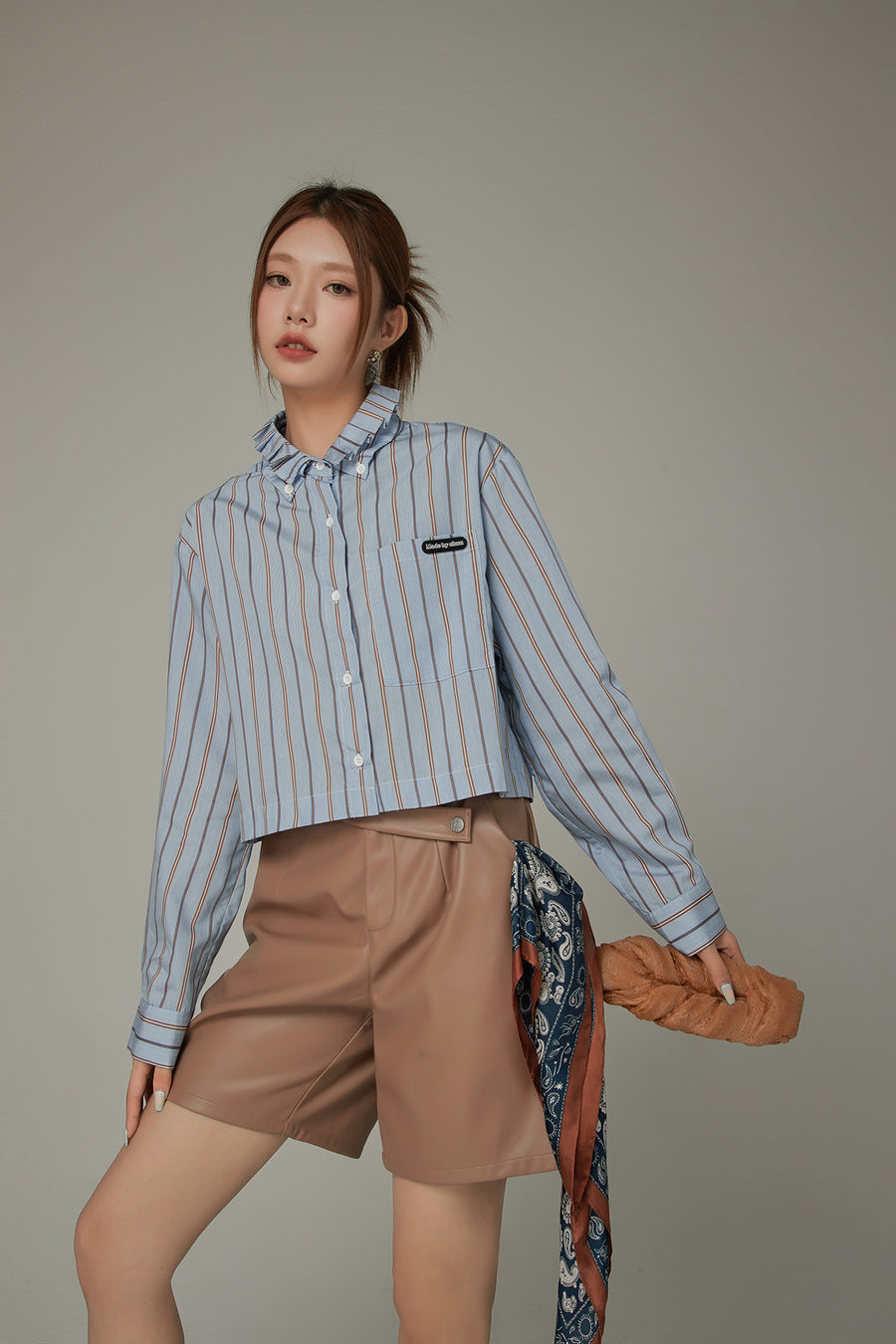 CHUU Stripe Loose Fit Long Sleeve Shirt