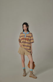 Multi-Color Chuu Babe Striped T-Shirt