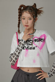 Collab Logo Heart Cropped T-Shirt