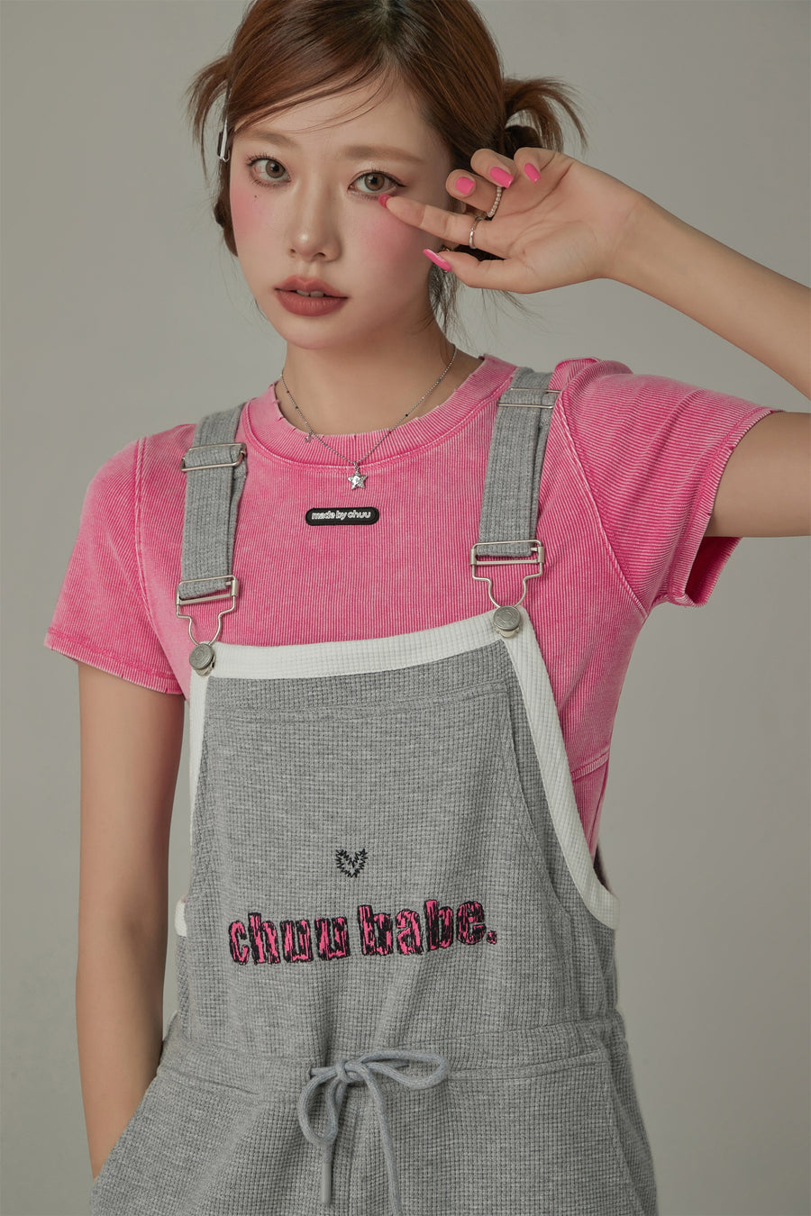 CHUU Waffle Logo String Sporty Overalls