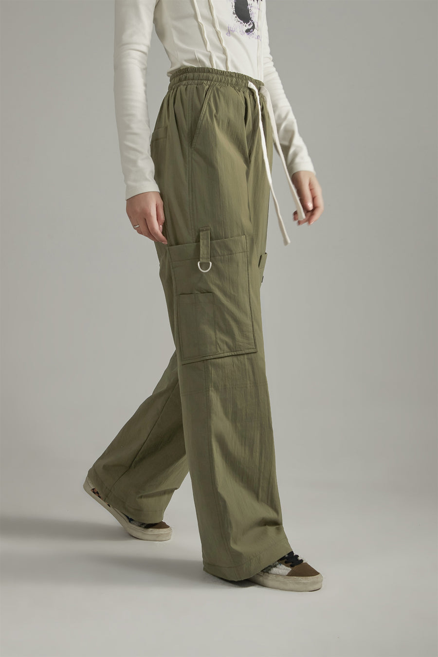 CHUU Simple Basic Banded Wide Pants