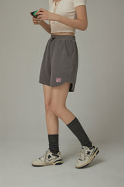 Elastic Waist Drawstring Sporty Shorts