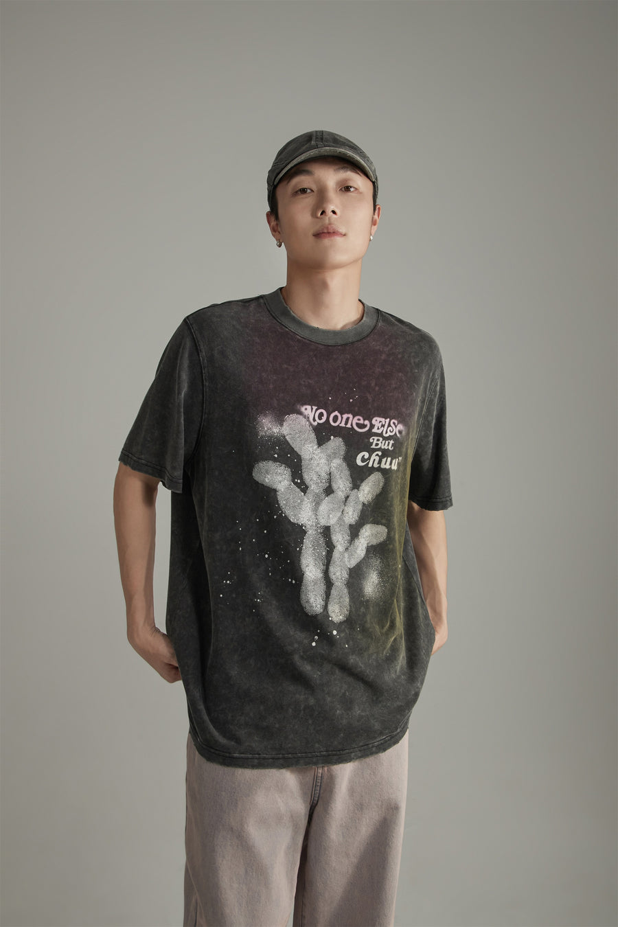 CHUU Vintage Lettering Loose Fit T-Shirt