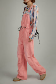 Drawstring Waist Overalls