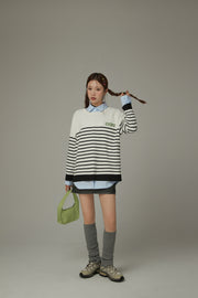 Stripe Long Sleeve Knit Sweater