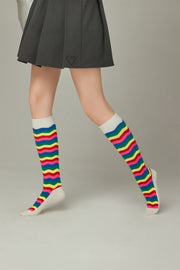 Rainbow Wave Knee Socks