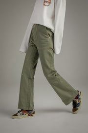 Color Pocket Wide Pants