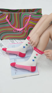 Colored Pixel High Socks