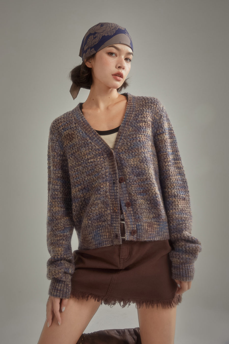 CHUU Color Knit Button Cardigan