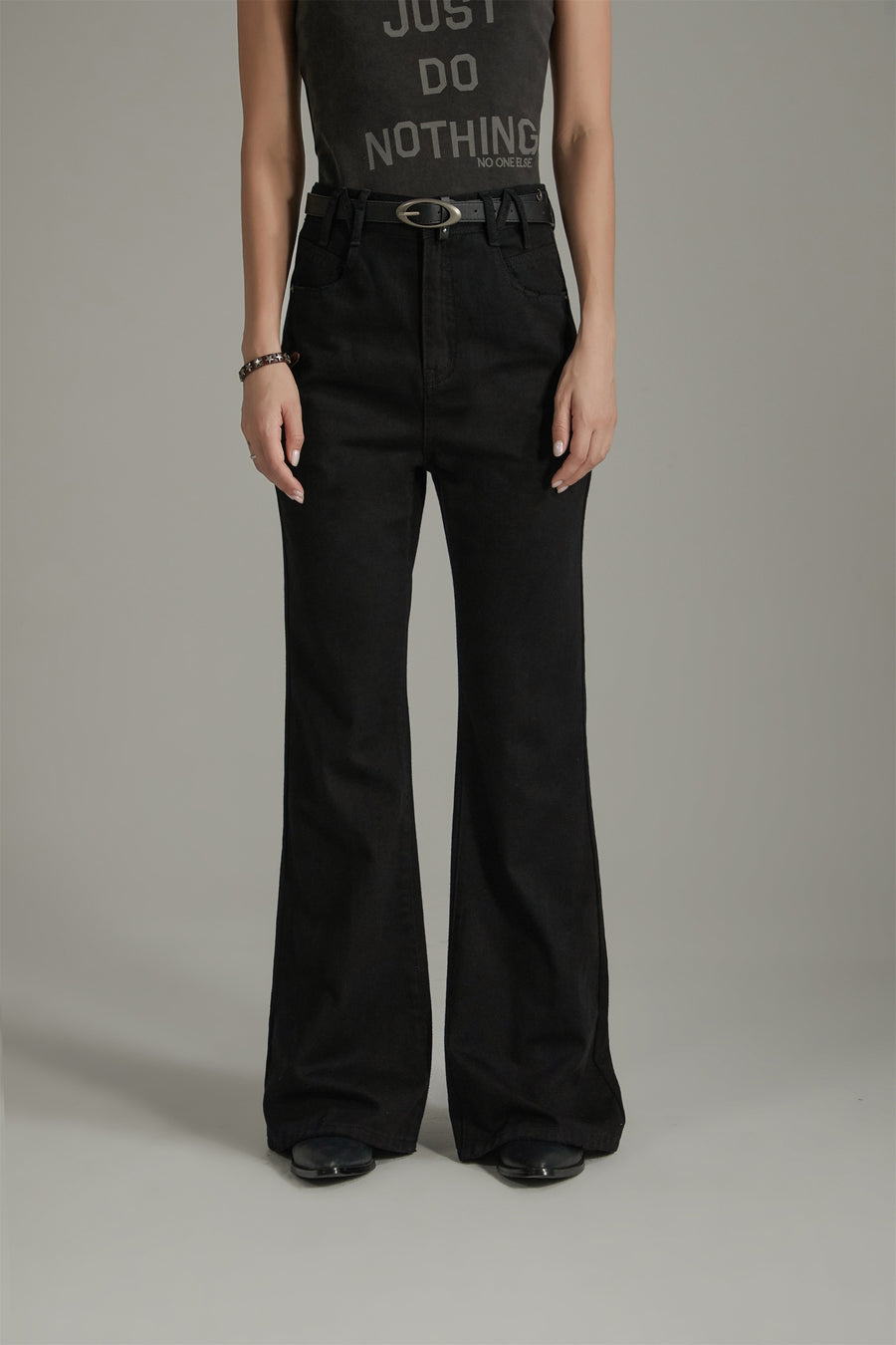 CHUU Color Slit Bootcut Pants