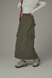 Cargo Pockets Maxi Skirt