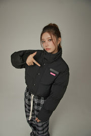 Oversized Logo Embroidery Padded Jacket