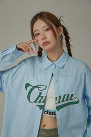 Logo Stripe Loose Fit Shirt