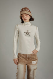 Star High Neck Stitch Top