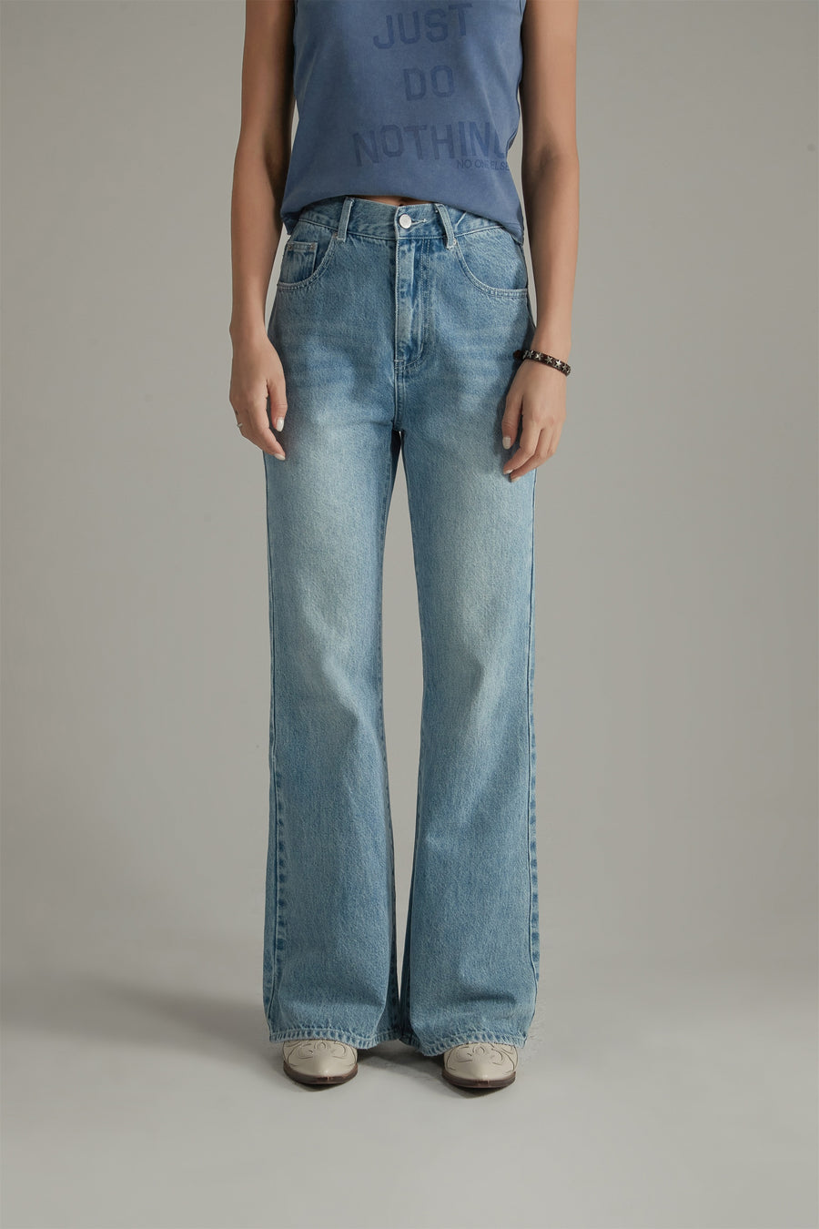 CHUU Basic Washed Bootcut Jeans