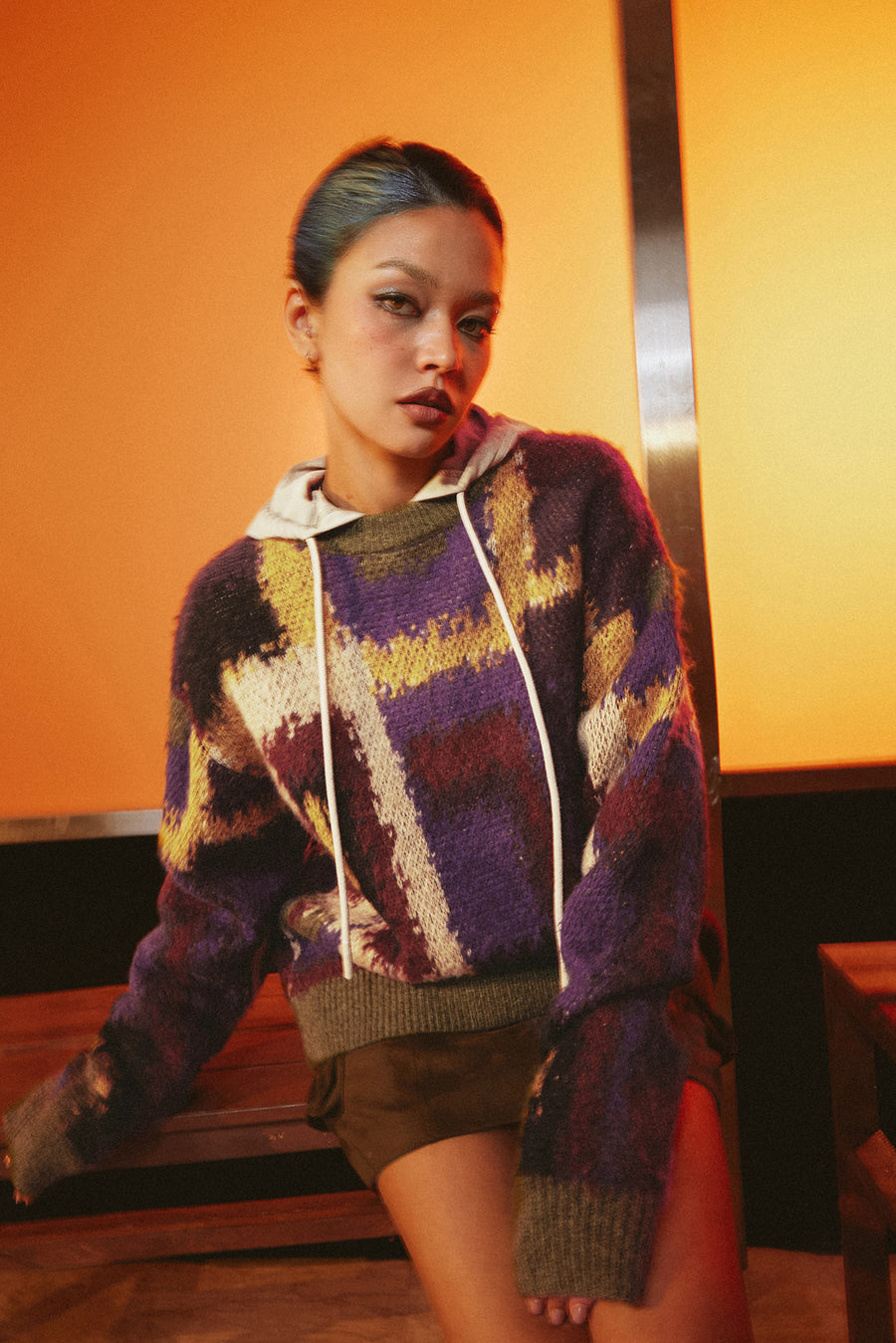 CHUU Multi Color Loose Fit Knit Sweater