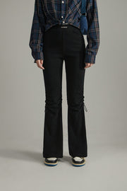 Shirring String Bootcut Pants