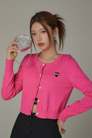 Logo Heart Knit Color Cardigan