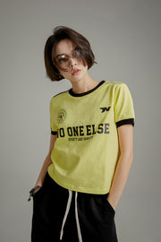 Noe Lettering Sporty Colorblocked Short Sleeve T-Shirt