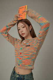 Rainbow Crop Knit Sweater