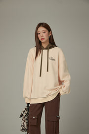 Fleece Color Combination Hoodie