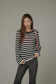 Stripe Knit Long Sleeve Top