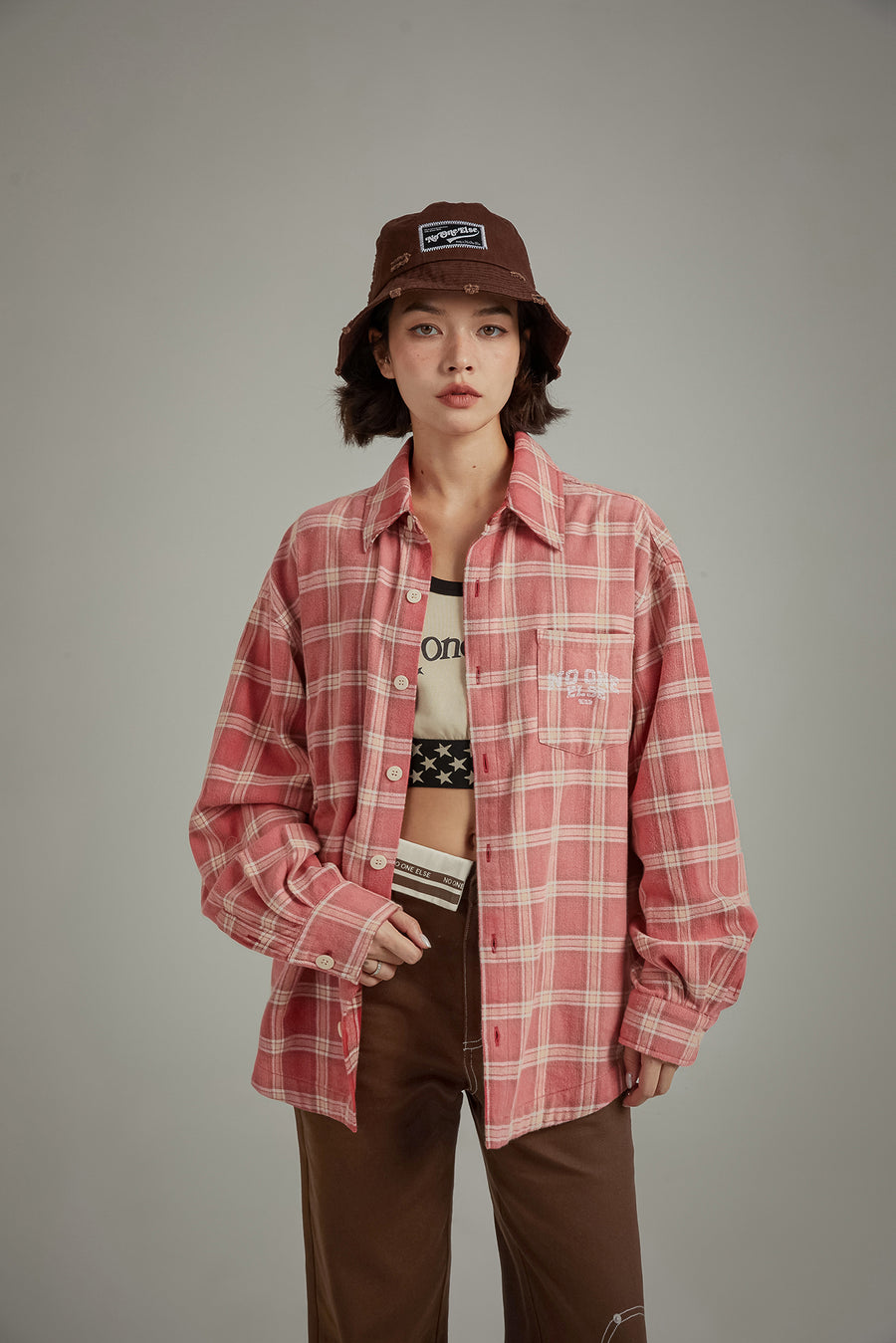 CHUU Check Loose Fit Shirt