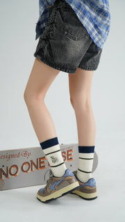 Color Logo Embroidered Classic High Socks