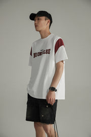 Logo Cotton Contrast Sleeves T-Shirt