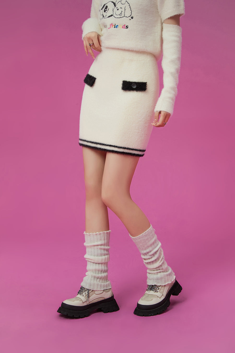 CHUU Color Lined Mini Skirt