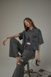 Printed Chuu Semi Boxy Shirt