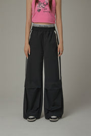 Logo Banding Wide Casual Pants