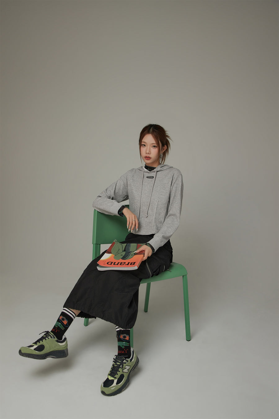 CHUU Crocodile Knit High Socks