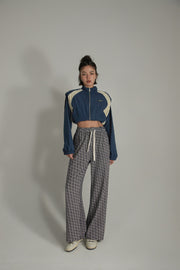 Letter Fully Printed Wide Leg Casual Pants