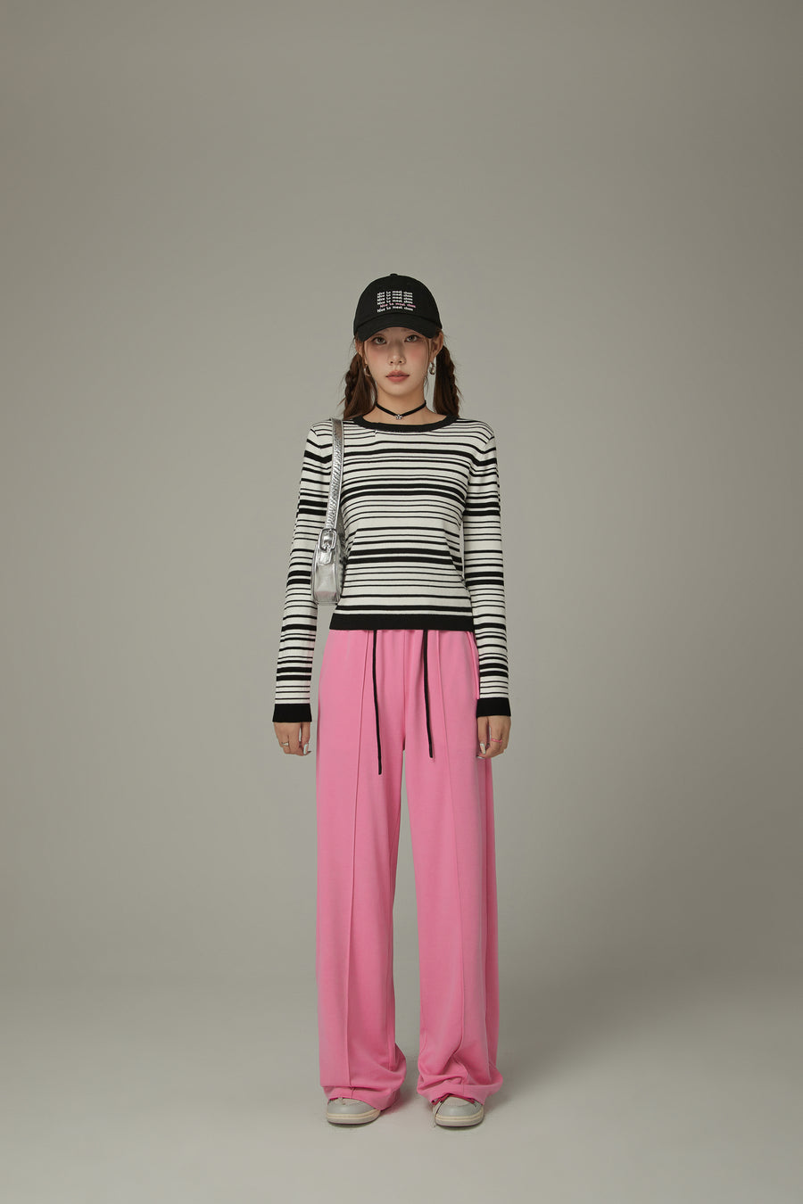 CHUU Slim Stripe Knit Top