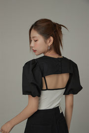 Puffed Sleeve Crop Bolero Top