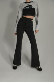 High Waisted Casual Slim Fit Side Cutouts Pants