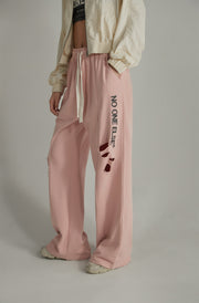 Banded Wide Leg Distressed Slit Pants