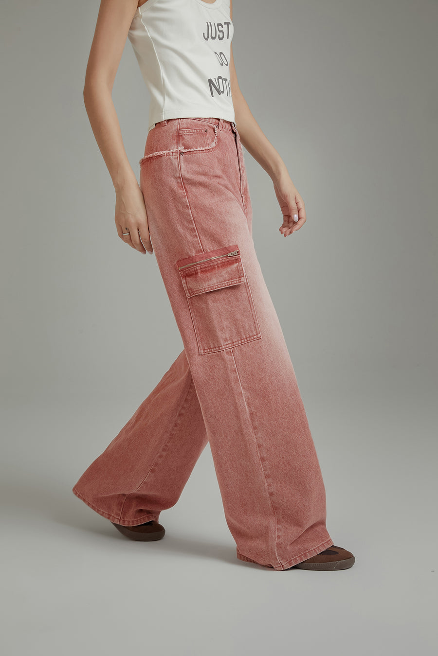 CHUU Color Pocket Wide Denim Jeans