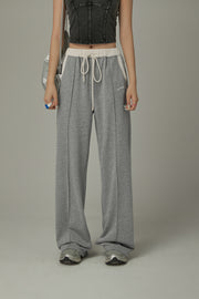 Color Combination Wide Pants