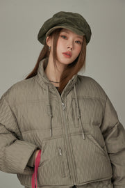 Pattern Oversized Layered Padded Jacket