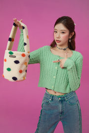 Color Dot Fleece Bag