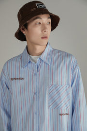 Embroidered Striped Basic Shirt