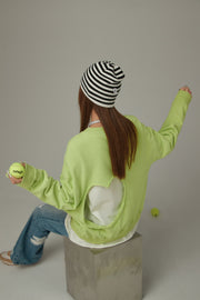 Heart Back Cut Out Sweatshirt